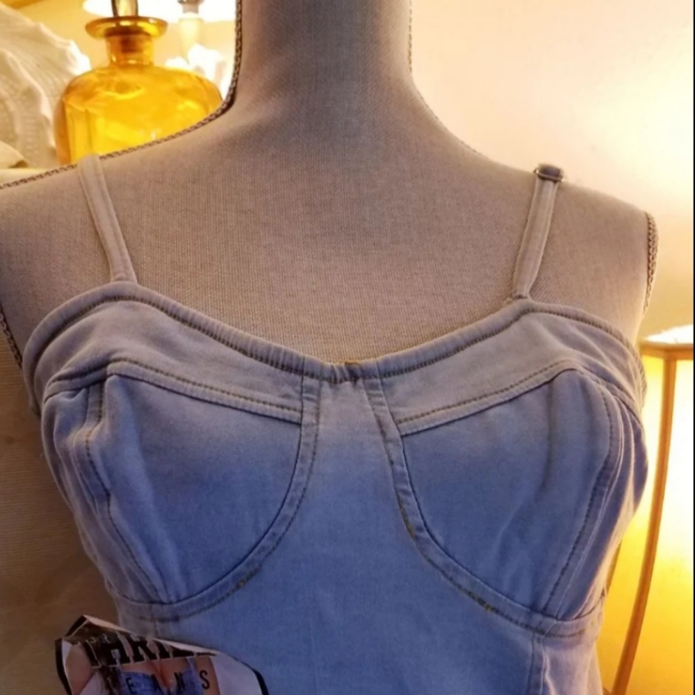 Thrill Jeans Denim Corset Bustier (New)